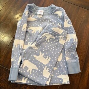 Hanna Andersson Polar Bear Christmas Light Blue Pajama Set